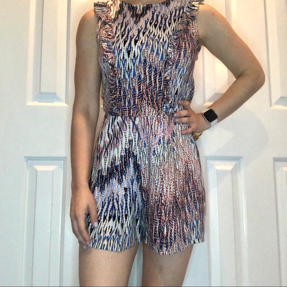 NWOT AX PARIS Short Sleeve Graphic Print Romper - Picture 2 of 7